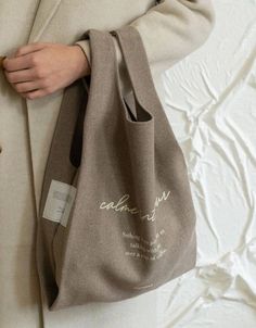 Totebag Aesthetic Design, Dusty Gray, Linen Tote Bag, Clothing Packaging