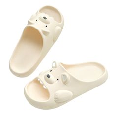 The Teddy Bear Color Slides are exactly what you were looking for! It is comfortable and your feet will be delighted because these will keep them secure and happy all year long, what are you waiting? Time to try them!. Features: Style Concise Season Summer Sole material EVA Vamp material EVA COMFORTABLE MATERIAL: The Teddy Bear Color Slides are made of high-density material. These are light, soft, breathable, and waterproof, and their excellent flexibility and durability make them perfect for ev White Non-slip Eva Slippers, Fun Non-slip Synthetic Slippers, Non-slip Round Toe Fun Slides, Fun Non-slip Slides With Round Toe, Non-slip Round Toe Slides, Cute White Slippers For Leisure, Casual Sandals With Soft Round Toe, Casual Sandals With Round Toe And Soft Sole, Casual Sandals With Round Toe And Soft Details