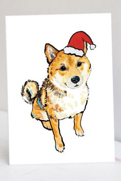 Hand crafted bespoke Shiba Inu Christmas Cards from our custom pet portrait dog illustration greeting card collection! Our Shiba Inu Christmas Card is the perfect way to show loved ones you're thinking of them this holiday season. Wide range of original hand painted pet portraits, birthday cards, greeting cards, and gifts to treat any and every pet person in your life. Click the Link or Shop Now on Etsy.com and pet-portrait-illustration.com! Hand crafted bespoke Shiba Inu Christmas Cards from ou