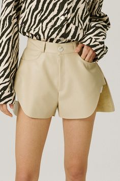 Shop Lola Overlay Pleather Short at storets. Buy Now Or Cry Later. Shop skirts, skorts, shorts, pants, jeans, leggings and more at storets. Style your look with the trendiest bottoms we have at storets. Trendy Bottoms, A Line Shorts, Pocket Detail, Beige Color, Casual Shorts, Cool Outfits, Short Dresses, Latest Trends, Fashion Inspo