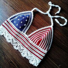 Crochet top, American Flag top, USA flag, Crochet crop top, Festival, Handmade, Hippie, Coachella, Gypsy style, Boho, Bohemian, Top Bra Fest Outfits, Diy Tops, Baby Vest, Ideas Crochet, Crochet Crop Top, Top Crop, Crochet For Kids, Summer Crochet, Hippie Bohemian