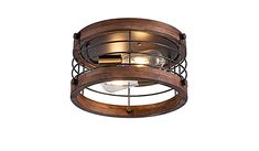 a wooden and metal light fixture