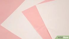 three pieces of pink paper laid out on top of each other