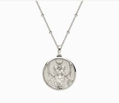 Hecate necklace from AweInspired, silver pendant showing Hecate goddess Silver Goddess Medallion Necklace, Goddess Style Silver Medallion Necklaces, Goddess Style Silver Medallion Necklace, Handmade Silver Goddess Necklace, Hecate Goddess, Season Of The Witch, Black Dog, Coin Necklace, Coin Pendant