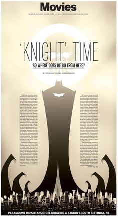 the batman movie poster for knight time, which is featured in an advertise