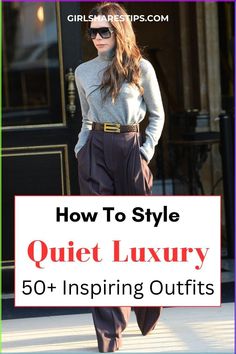 Explore our curated list of elegant outfits inspired by quiet luxury, designed to make you look effortlessly sophisticated in any situation! Learn how to look expensive, what old money brands and quiet luxury brands to look for, and how to look rich everyday, for work, for date night, for vacation. | quiet luxury outfit | old money outfit | old money aesthetic outfit | luxury lifestyle | classy outfits | elegant outfits | chic outfit | chic style | minimalist outfit | European outfit | urban chic style | how to look rich | how to look expensive on a budget | capsule wardrobe | how to look rich and classy | smart casual women | elegant outfit classy | classy yet trendy | neutral outfit | quiet luxury casual outfit | quiet luxury casual | date night outfit | dinner outfit Elegant On A Budget Outfits, Classy With An Edge Style, Classy Outfits On A Budget, Elegant Smart Casual Women, Casual Outfits That Look Expensive, Quiet Luxury Fashion On A Budget, Intimidating Outfits Classy, Old Money Outfits Over 50, Casual Quiet Luxury Outfits