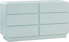 a white dresser with four drawers on each side