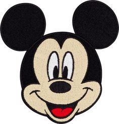 a close up of a mickey mouse face