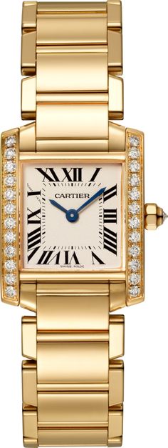 https://www.cartier.com/en-us/collections/watches/all-watches/tank-de-cartier-watches/cartier-tank-fran%C3%A7aise-watches/wjta0024-tank-fran%C3%A7aise-watch.html Pink Gold Bracelet, Cartier Tank Francaise, Tank Watch, Gold Watch Men, Cartier Tank, Cartier Watch, Rose Gold Case, Yellow Gold Bracelet, Watch Collection