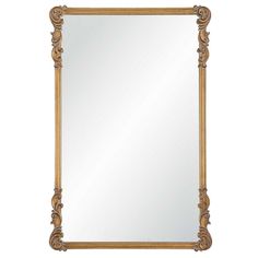 an ornate gold framed mirror on a white background