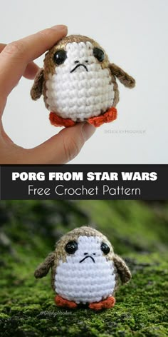 a crocheted star wars doll is shown with the caption free crochet pattern