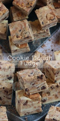 cookie dough fudges stacked on top of each other