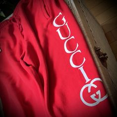 Authentic Unisex Gucci Embossed Interlocking G Sweatpants. Made In Italy . Vibrant Red. Some Signs Of Wear, But Overall Very Clean. Excellent Used Condition. Gucci Casual Luxury Sweatpants, Red Stretch Sweatpants, Gucci Sweat Set, Red Stretch Sweatpants With Pockets, Red Sports Sweatpants With Pockets, Gucci Pants, Vibrant Red, Emboss, Sweatpants