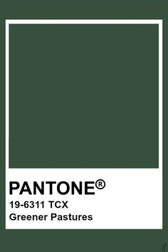 the pantone color is shown in green