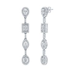 Put the perfect finishing touch on any ensemble with these Argento Bella Sterling Silver Multi-Shaped Cubic Zirconia Dangle Earrings. Click on this JEWELRY & WATCHES GUIDE to learn about fit, styles, materials and more! Put the perfect finishing touch on any ensemble with these Argento Bella Sterling Silver Multi-Shaped Cubic Zirconia Dangle Earrings. Click on this JEWELRY & WATCHES GUIDE to learn about fit, styles, materials and more! FEATURES Backings: post Nickel free Metal: sterling silver P Formal Hand Set Cluster Earrings, Hand Set Cluster Drop Earrings For Formal Occasions, Formal Hand Set Cluster Drop Earrings, Formal Chandelier Earrings With Diamond Accents, Formal Dangle Linear Earrings With Diamond Accents, Formal Hand Set Chandelier Drop Earrings, Formal Dangle Diamond Earrings With Sparkling Stones, Formal Dangle Linear Earrings With Sparkling Stones, Diamond White Dangle Linear Earrings For Formal Events