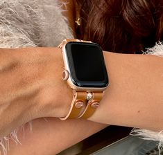 High Quality Italian Tan Color Vegan Leather Strap Bracelet. Double Strapped 7mm Strap with Adjustable Buckles. Gorgeous Design Bracelet Tailored to Perfection. Designed And Handmade by Simeon D Jewelry Studio. This Bracelet Fits ALL Apple Watch Series. Please Measure Your Wrist Before Submitting Your Order! Not For Other Models. Apple Watch Is NOT Included. Ultra Fiber Vegan Leather: -Moisture-Wicking and Heat-Dispensing -Water-Washable -Breathable -Lightweight Let's be Friends! Follow my Studi Rose Gold Bracelet Strap Apple Watch Band, Adjustable Rose Gold Bracelet Strap Apple Watch Band, Trendy Rose Gold Watch Band With Bracelet Strap, Rose Gold Watch Band For Fashion Accessory, Rose Gold Watch Bands With Bracelet Strap, Adjustable Leather Apple Watch Band, Trendy Adjustable Rose Gold Apple Watch Band, Trendy Adjustable Rose Gold Watch Accessories, Trendy Adjustable Rose Gold Watch Bands