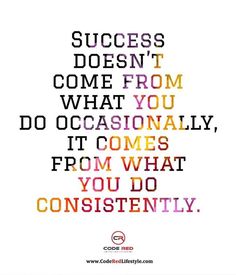 a quote that says success doesn't come from what you do occasionally