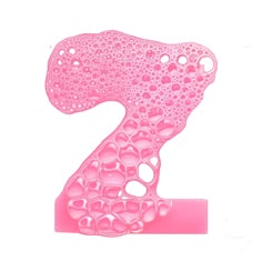 the number two is made up of pink bubbles