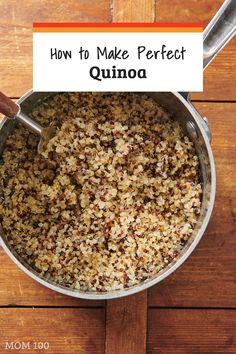 how to make perfect quinoa in a pot with a wooden spoon on the side