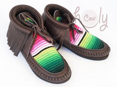 Multicolor Leather Moccasins With Rubber Sole, Multicolor Leather Moccasins With Round Toe, Brown Hand-stitched Moccasins With Round Toe, Hand-stitched Leather Moccasins With Round Toe, Serape Fabric, Handmade Moccasins, Hippie Boots, Moccasin Boots, Boots Mens