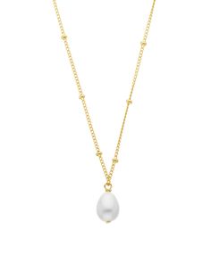 Elevate your necklace stack with this delicate chain featuring a milky faux pearl droplet. ‘Ada’ meaning adornment is a chic and striking set, so adorn yourself in Ada’s ethereal elegance. Material: 18ct Gold Plated Sterling Silver with freshwater pearl. Dimensions: Chain Length 42 + 1. 5 + 1. 5cm Elegant White Charm Necklace With Pearl Drop, Elegant White Pearl Drop Charm Necklace, Elegant Teardrop Pendant Charm Necklace With Pearl Drop, White Drop Pendant Necklace With Delicate Chain, Elegant White Necklaces With Satellite Chain, White Pendant Drop Necklace With Delicate Chain, Elegant Teardrop Pearl Drop Charm Necklace, White Delicate Chain Drop Necklace, White Delicate Drop Chain Necklace