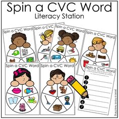 spin a cvc word activity for children to practice reading and writing with their own words