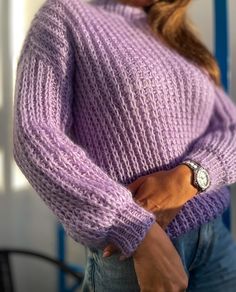 Lilac mohair sweater - it is air and feminine sweater is made from mohair yarn. Incredibly fluffy and warm jumper Perfect for spring with any jeans, trousers, dress, or just throw it over your shoulders romantically Size: over-size, XS-M, M-XL will depend on your size and fit Width: back width approx. 60-65cm Length: from shoulder seam approx. 60cm Wool sweater is made of soft and light mohair which makes the sweater very comfortable and feels light. Modern, stylish, soft, warm. Knitted with mohair wool blend yarn. This type of yarn is very soft and cozy. The color on the photo is :11,908 model's height 170 cm / and the size of the sweater on the model of XS-M XS-M- back width 55-60cm M-XL- back width 65-70cm DESCRIPTION Alize Naturale Composition: 60 % mohair wool  40%  cotton Please note Pull Mohair, Sweater Oversize, Pull Oversize, Mohair Yarn, Cable Sweater, Mohair Wool, Oversized Pullover, Hand Knitted Sweaters, Mohair Sweater