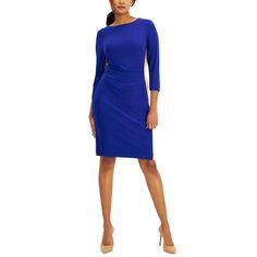 Achieve Elegance And Sophistication With The Kasper Colorblocked Sheath Dress In Gold And Royal Blue, Size 10. This Stunning Dress Combines Chic Style With A Flattering Silhouette, Perfect For Your Next Special Occasion. The Colorblocking Design Adds A Modern Twist, While The Sheath Cut Enhances Your Figure With Grace And Style. Made From High-Quality Materials, This Dress Ensures Comfort And Confidence All Day Long. Stand Out In The Crowd With This Versatile Piece That Seamlessly Transitions Fr Elegant Royal Blue Bodycon Dress For Night Out, Elegant Royal Blue Bodycon Mini Dress, Blue Stretch Midi Dress For Formal Occasions, Fitted Royal Blue Bodycon Dress, Elegant Blue Sheath Midi Dress, Elegant Blue Bodycon Mini Dress, Elegant Blue Bodycon Dress For Date Night, Elegant Royal Blue Dress For Night Out, Flattering Formal Blue Dress