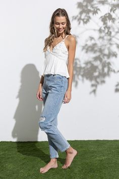 High Rise Distressed Mom Jeans (no stretch) NOTE: If your size is not available, please register your email in EMAIL ME WHEN AVAILABLE link. Distressed Mom Jeans, Me When, Shoulder Top, Levi Jeans, Mom Jeans, Not Available, Open Shoulder Tops, High Rise, Pants