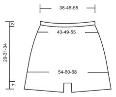 an image of the size and measurements of a short shorts for children to wear on their own