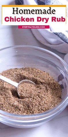 homemade chicken dry rub in a glass bowl