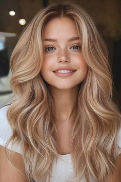 blonde hair, autumn, cozy Good Hair Color For Blue Eyes, Honey Blonde Hair And Brown, Hair Colour For Blondes Ideas, Natural Blonde Color Ideas, Honey Blonde Hair Blue Eyes, Long Blonde Hair Inspiration, Soft Honey Blonde, Long Wavy Hair Color Ideas, Hair Blonde Ideas