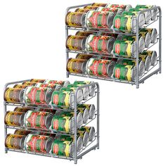 PRICES MAY VARY. 🔰【DIMENSIONS】13.4"D x 16.5"W x 14.8"H, the dividers can be moved to store cans of different size, you can put rack in the kitchen, panty or cabinet even the refrigerator. 🔰【CAN ORGANIZER RACK】New & upgraded can storage rack, the organizer is made of all metal (dividers is plastic), each storage rack can easily store up to 36 cans or cans/jars of various sizes, which is very suitable for organizing and creating storage space in kitchen, pantry, cabinets. 🔰【SPACE SAVER】You can Pantry Can Organization, Pantry Rack, Can Rack, Can Dispenser, Pantry Kitchen, Countertop Storage, Can Storage, Pantry Shelf, Can Organizer