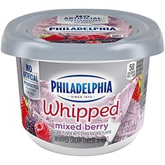 philadelphia whipped mixed berry yogurt, no artificial ingredients or added cream cheeses