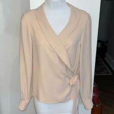 Nwt. Excellent Condition. Size Small, Cream Wrap Blouse. Trendy Beige Blouse For Work, Trendy Formal Blouse For Spring, Forever 21 Feminine Blouse For Spring, Forever 21 V-neck Blouse For Brunch, Chic Fitted Blouse From Forever 21, V-neck Blouse For Brunch From Forever 21, Chic Beige Tops From Forever 21, Forever 21 Fitted Blouse For Work, Chic Beige Forever 21 Tops