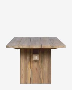 a wooden table with a square shaped top