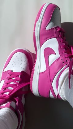 Pink Dunks Low, Aesthetic Nike Dunks, Pink And White Dunks, Pink Nike Dunks, Nike Jordan Low, Girly Sneakers, Pink Dunks, Nike Dunks Low, Jordan Fits