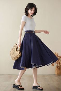 Swing effortlessly into the summer season with this stylish midi circle linen skirt! Stay cool and fashionable all summer long with this versatile piece. ✨ 

SKU 4972 
Link in bio 

#SummerStyle #FashionInspo #SummerOutfit #LinenSkirt #SwingSkirt #Xiaolizihandmade Skirt Folds, Cloak Dress, Summer Coats, Heels Sneakers, Linen Summer, Midi Skirts, Linen Skirt, Summer Skirts, Wool Dress