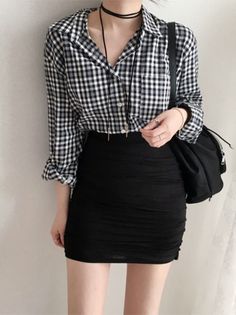 Rok Mini, Looks Pinterest, Mia 3, Ulzzang Fashion, Korea Fashion, Outfit Goals, Korean Street Fashion, Looks Style