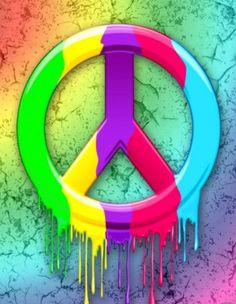 the peace sign is painted in different colors