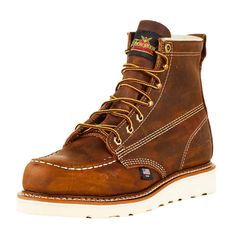 Thorogood Men`s Crazy Horse 6` Soft Toe Lace Up Work Boot Mens Outdoor Fashion, Thorogood Boots, Logger Boots, Timberland Pro, Safety Boots, Vintage Gowns, Work Boot, Foot Bed, Outdoor Fashion