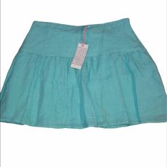 Nwt Color: Crystal Blue Woman’s Linen Skirt Side Zipper Fit And Flare Underneath Lining Size 00 0131 Light Blue Tiered Mini Skirt, Light Blue Summer Skirt With Pockets, Light Blue Lined Skirt For Vacation, Casual Mini Tennis Skirt For Vacation, Light Blue Skirt For Vacation, Light Blue Tennis Skirt For Spring, Casual Tennis Skirt For Vacation, Spring Vacation Skort With Pockets, Fitted Skirt With Pockets For The Beach