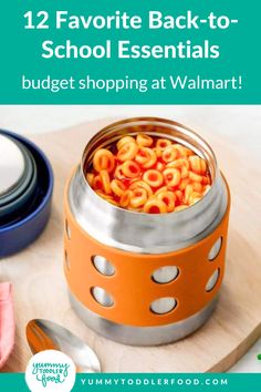 Thermos with Pasta. With Text Reading: 12 Back-to-School Essentials for Kids. Stainless Steel Lunch Containers, Stainless Steel Bento Box, Stainless Steel Food Containers, Cup Of Soup, Best Lunch Bags, Perfect Lunch, Mac Cheese