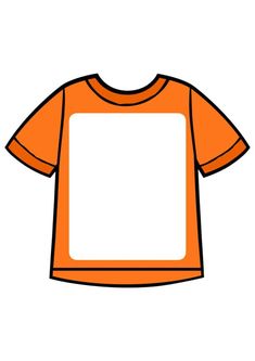 an orange shirt with a white square on it