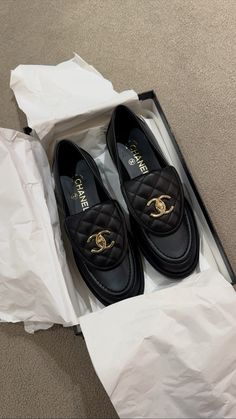 #chanel #chanelshoes #loafers #shoes Chanel Loafers Outfit, Channel Loafers, Channel Slippers Women, Chanel Moccasins, Chanel White Loafers, Black Loafers Chanel, Chanel Quilted Loafers, Channel Shoes, Shoo Shoo