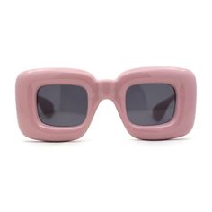 Do you need something funky to wear? Here are unique balloon bubble thick rim large rectangle retro sunglasses. Perfectly oversized unique thick rim for a nerdy geek look. UV400 polycarbonate lenses will protect your eyes from UV rays. Premium composite plastic with reinforced metal hinges. (b730) Size: 5 3/4" (145mm) x 2 5/16" (59mm).  Color: Pink.  Gender: unisex.  Age Group: adult. Noir Color, Sunglasses Pink, Glam Looks, Rectangular Sunglasses, It Girl, Cute Simple Outfits, Retro Sunglasses, Powder Pink, Basic Outfits