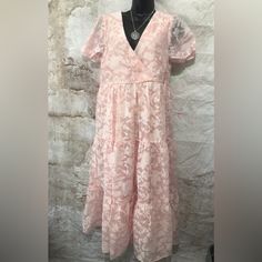 Questions? Leave A Comment Below! Pink V-neck Chiffon Dress For Brunch, Feminine V-neck Chiffon Dress For Garden Party, Feminine Pink V-neck Chiffon Dress, Pink V-neck Chiffon Dress For Garden Party, Feminine Floral V-neck Chiffon Dress, V Neck Dress, Dress Outfits, Chiffon, Maxi Dress