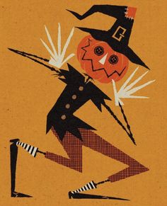 an old fashioned halloween card with a jack - o'- lantern