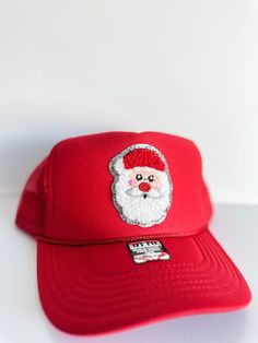 One size fits all! Adjustable! Winter Trucker Hat With Curved Brim, Winter Trucker Baseball Cap Adjustable, Casual Holiday Hat With Curved Brim, Adjustable Casual Hats For Holiday, Casual Curved Brim Hats For Holiday, Casual Curved Brim Holiday Hat, Casual Curved Brim Hat For Holidays, Casual Christmas Hat, One Size Fits Most, Casual Christmas Hat One Size Fits Most