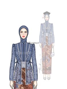 Drawing kebaya wisuda #fashion #kebaya #fashionillustrations #fashiondesigner #tiktok Kebaya Ideas Hijab, Kebaya Muslim Wisuda, Kebaya Malaysia, Wisuda Style Kebaya, Dress Hijab Outfit, Kebaya Graduation Modern, Kebaya Wisuda Hijab, Dress Wisuda, Kebaya Graduation